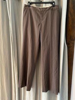 Banana Republic Brown Pinstripe Wide-Leg Trousers, Women’s Size 8 Short
